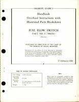 Overhaul Instructions with Illustrated Parts Breakdown for Fuel Flow Switch - Part F-70885X1