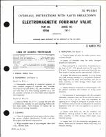 Overhaul Instructions with Parts Breakdown for Electro Magnetic Four-Way Valve Part no. 104166, Model No. EV1-1