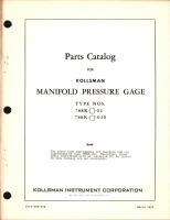 Parts Catalog for Kollsman Manifold Pressure Gage