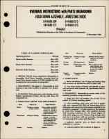 Overhaul Instructions with Parts for Arresting Hook Hold Down Assembly