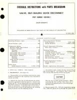 Overhaul Instructions with Parts Breakdown for Valve, Self-Sealing Quick Disconnect Part No. 4QD1800-1 