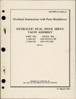 Overhaul Instructions with Parts Breakdown for Hydraulic Dual Spool Servo Valve Assembly - Parts 37400-305 and 37400-306 