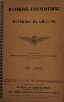 Blanking and Punching - Blanking by Routing - Bureau of Aeronautics