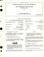 Overhaul Instructions with Parts Breakdown for Air Pressure Regulator Part No. 2561-2