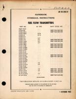 Overhaul Instructions for Fuel Flow Transmitters Part No. 90577, 9100, 9102, 9104, 9105, 9106, 9107, 9110, 9112, 9114