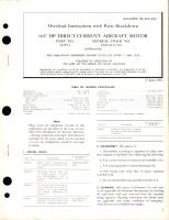 Overhaul Instructions with Parts Breakdown for Direct-Current Aircraft Motor 0.07HP - Part 32355-1