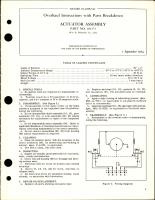 Overhaul Instructions with Parts Breakdown for Actuator Assembly - Part 101371