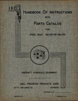 Instructions with Parts Catalog for Steel Seat Selector Valves - Aircraft Hydraulic Equipment