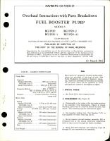 Overhaul Instructions with Parts Breakdown for Fuel Booster Pump - Models RG11920, RG11920-1, RG11920-2, and RG11920-A1