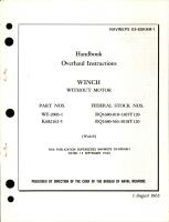 Overhaul Instructions for Winch Without Motor - Parts WE-2003-1 and K682162-5