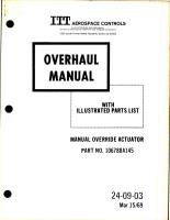 Overhaul Instructions with Parts Lists for Manual Override Actuator - Part 106788A145