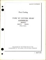 Parts Catalog for Type H Cutter Head Assemblies Models 800554 & 966099