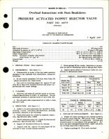 Overhaul Instructions with Parts Breakdown for Pressure Actuated Poppet Selector Valve - Part 109755