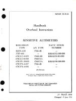 Overhaul Instructions for Sensitive Altimeters Kollsman Type 1845X-4, 371P-4, 671CLU-4, 671CLU-8, 671CPU-19, 671CPX-4