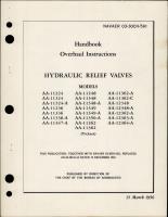 Overhaul Instructions for Hydraulic Relief Valves 