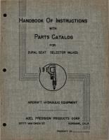Instructions with Parts Catalog for Dural Seat Selector Valve