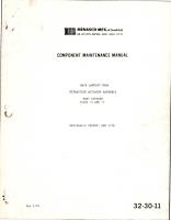 Component Maintenance Manual for Main Landing Gear Retraction Actuator Assembly - Parts 15400, 15400-5, and 15400-7