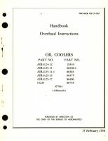 Overhaul Instructions for Oil Coolers Part No. AIR4124, AIR4125, 19233, 19310, 86250-1, 86363, 86475, 86496, 86745, 87364