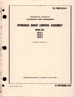 Overhaul Manual for Hydraulic Boost Control Assembly - Model 1372-3, 1372-4, and 1372-5