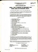 Table of Dimensions for Bombardment, Cargo, Fighter, Liaison, and Photographic Aircraft