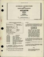 Overhaul Instructions with Parts Breakdown for Actuator - Model A 7619-6 