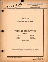 Overhaul Instructions for Voltage Regulators - Models F36-70, F45-51, F45-90, F45-95, F49-70, and JH12999-3