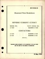 Illustrated Parts Breakdown for Reverse Current Cutout - Model A-750D and Contactors - Models A-751D and A-751E