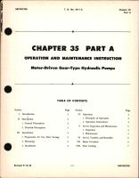 Operation & Maintenance Instruction for Motor Driven Gear Type Hydraulic Pumps, Chapter 35 Part A