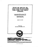  Maintenance Manual for R-985 WASP JR. and R-1340 WASP Engines