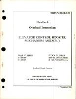 Overhaul Instructions for Elevator Control Booster Mechanism Assembly - Parts 374461-601 and 374461-605