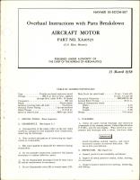 Overhaul Instructions with Parts Breakdown for Aircraft Motor - Part XA30525