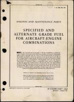 Engines and Maintenance Parts - Specified and Alternate Grade Fuel For Aircraft-Engine Combinations