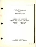 Overhaul Instructions with Parts Breakdown for Cabin Air Pressure Outflow Valve Control - Part 102020-1 - Model OVC1-2-1 