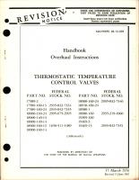 Overhaul Instructions for Thermostatic Temperature Control Valves