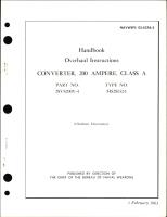 Overhaul Instructions for Class A Converter, 200 Ampere - Part 28VS200Y-4 - Type MS28132-1 