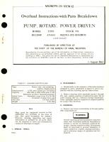 Overhaul Instructions with Parts Breakdown for Pump, Rotary, Power Driven Model RG5200F Type AN4101