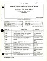 Overhaul Instructions with Parts Breakdown for D-C Motor Aircraft - Part A35A9063