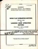 Operation, Service, & Overhaul Inst w/ Parts Catalog for Wing Flap Operating Motors, & Landing Gear Motors