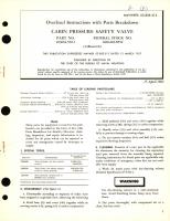 Overhaul Instructions with Parts Breakdown for Cabin Pressure Safety Valve Part No. 103064-550-1 