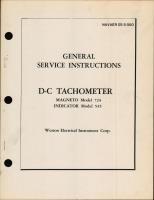 General Service Inst for D-C Tachometer Magneto Model 724, Indicator Model 545