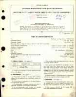 Overhaul Instructions with Parts for Motor Actuated Slide Shut-Off Valve Assembly - Part 119175
