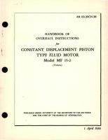 Overhaul Instructions for Constant Displacement Piston Type Fluid Motor Model MF 15-2 