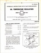 Overhaul Instructions with Parts Catalog for Oil Temperature Regulators 87087-125-23, 140-14, and 87088-125-30