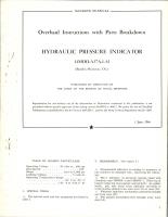 Overhaul Instructions with Parts Breakdown for Hydraulic Pressure Indicator - 14MOO-A37A-1-A1