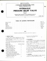 Overhaul Instructions with Parts Breakdown for Hydraulic Relief Valve HPLV-A2