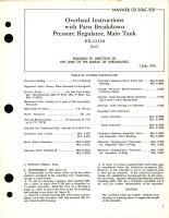 Overhaul Instructions with Parts Breakdown for Main Tank Pressure Regulator - EX-12330