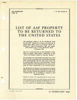 List of AAF Property to be Returned to the United States
