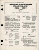 Overhaul Instructions with Parts for Hydraulic Reservoir Assembly