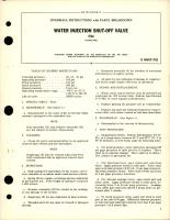 Overhaul Instructions with Parts Breakdown for Water Injection Shut Off Valve - 1518A