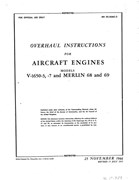 Overhaul Instructions for V-1650-3, -7, and Merlin 68 and 69 Engines